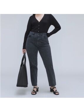 Everlane The ’90s Cheeky Jean Hartford Night | High Rise Straight Black Denim